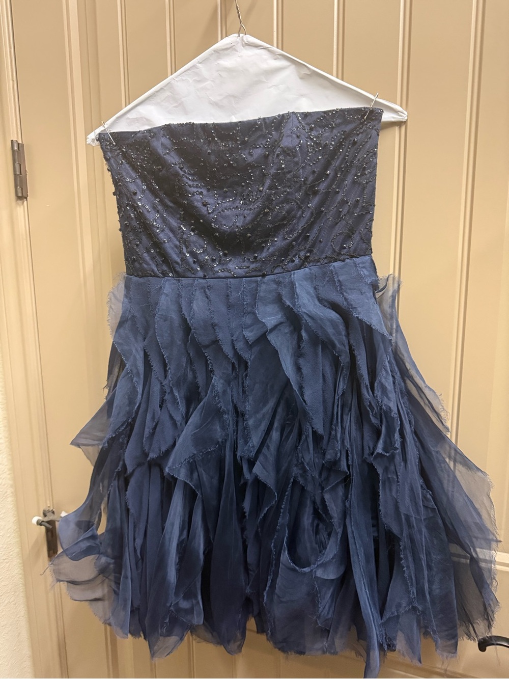 Alice and Olivia Navy Blue Beaded Cocktail Dress